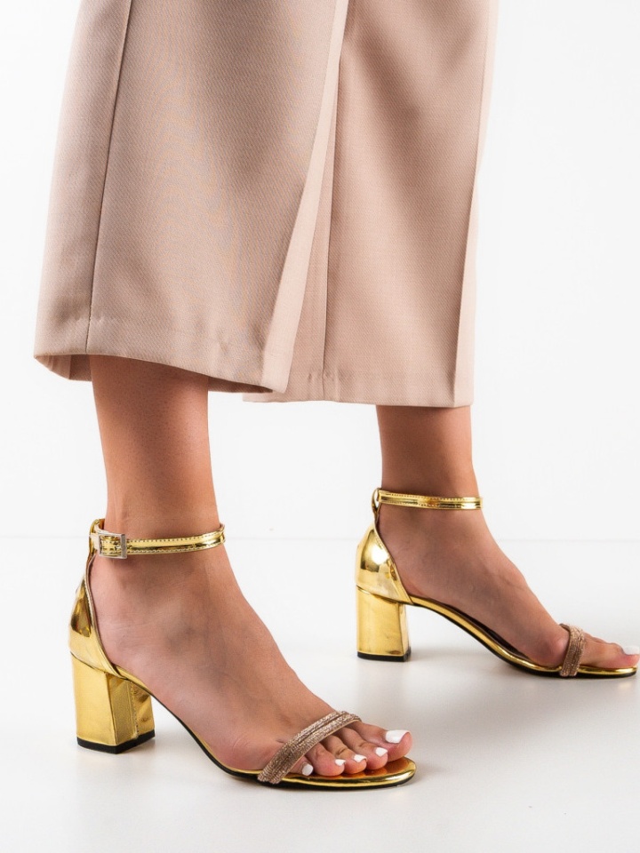 Sandale cu toc Jamac Aurii