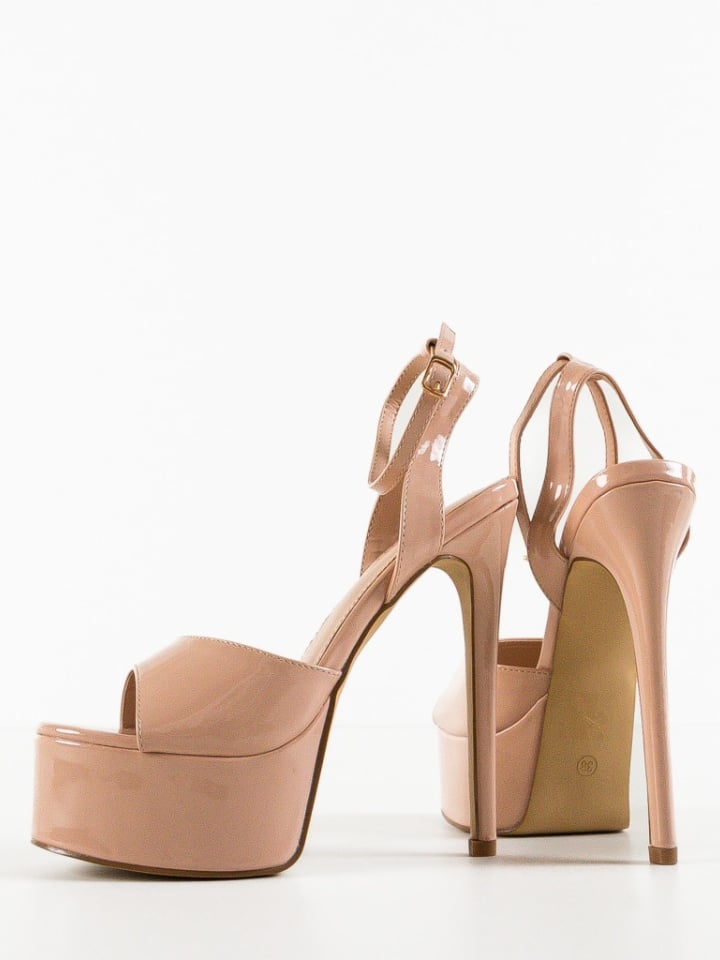 Sandale cu toc Nizizi Bej