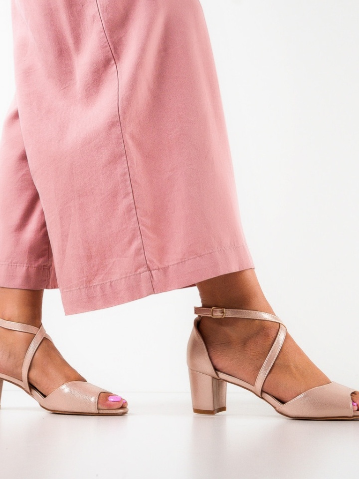 Sandale cu toc Tyka Aurii