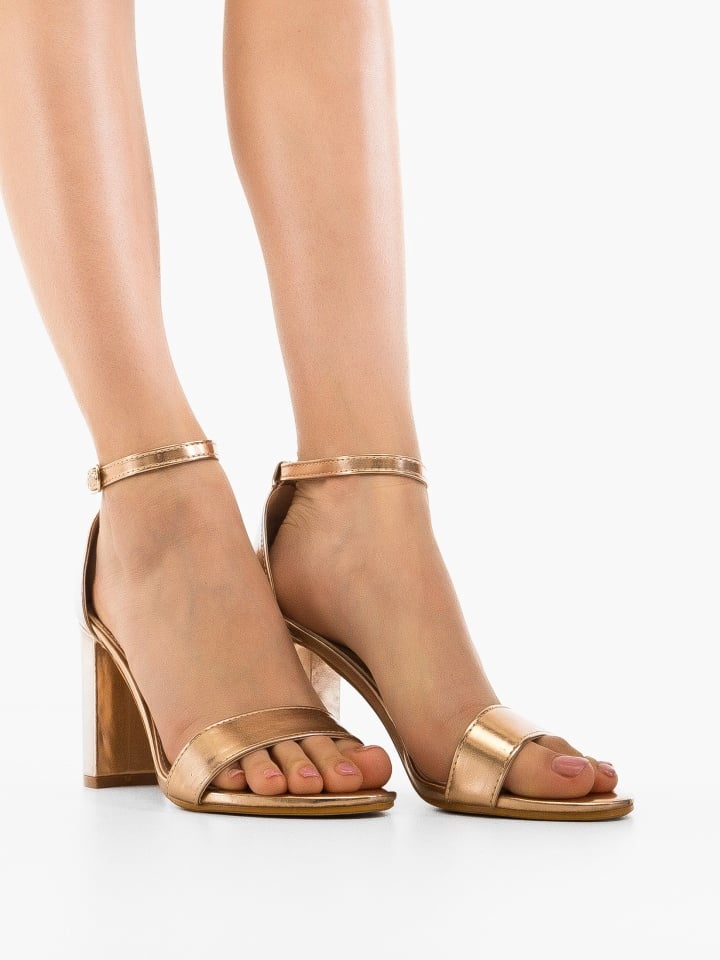 Sandale cu toc Aurora Albe