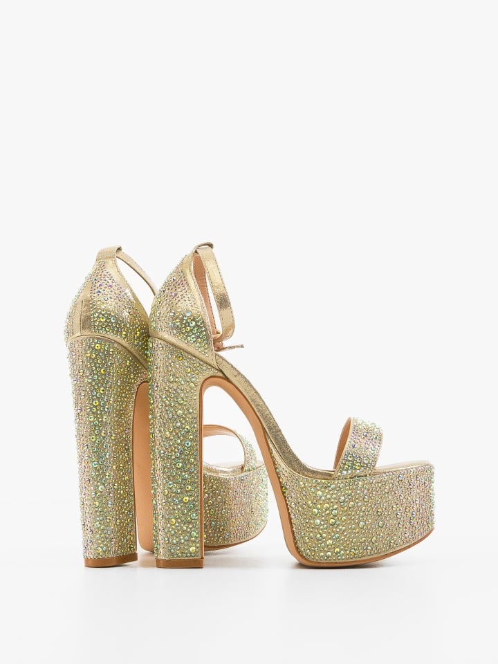 Sandale cu toc Courser Argintii