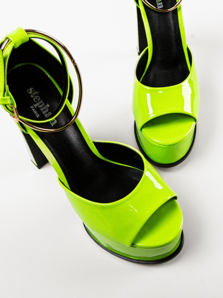 Sandale cu toc Chuki Verzi