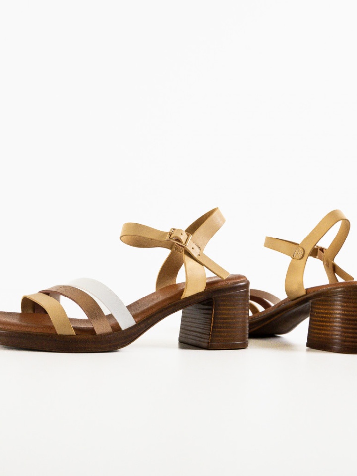 Sandale cu toc Fiore Albe