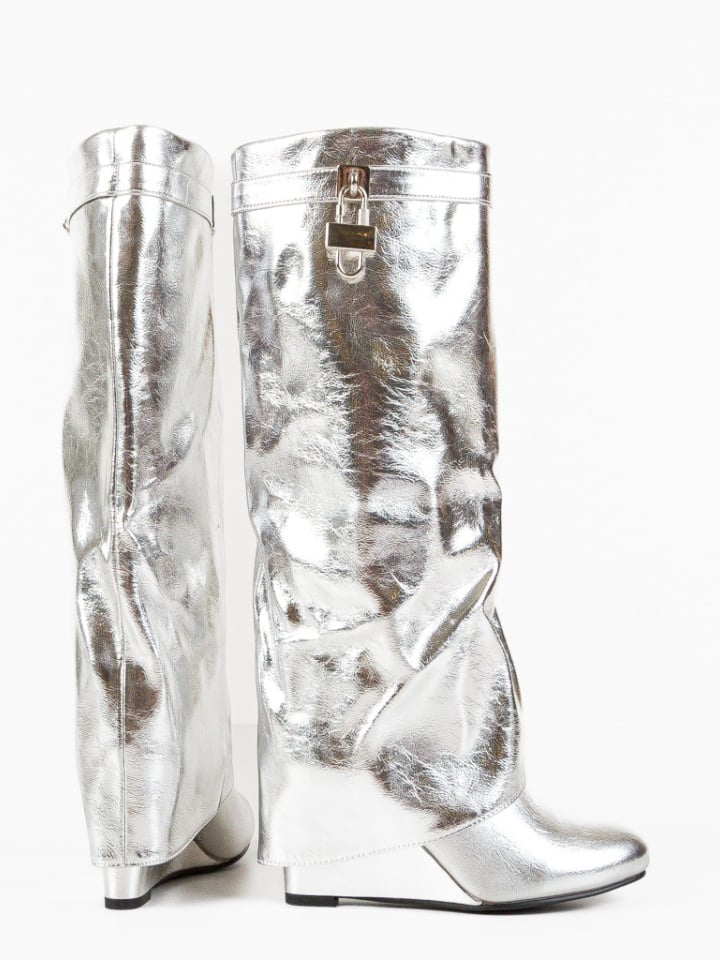 Cizme dama Ahmed Argintii