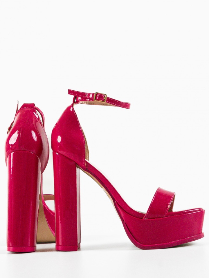 Sandale cu toc Buhy Albe