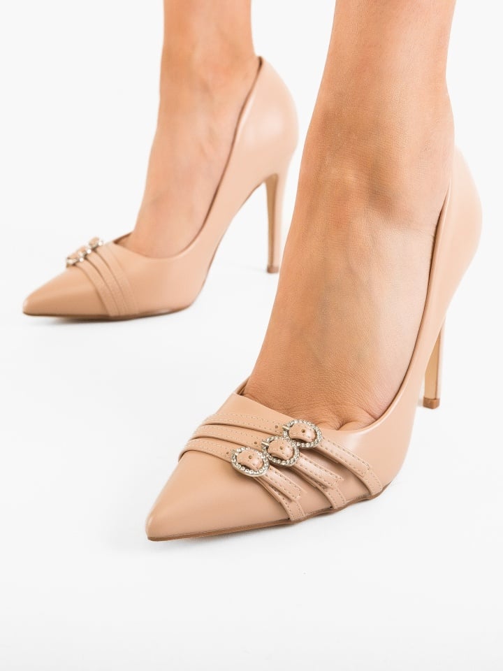 Pantofi stiletto dama Nelso Bej