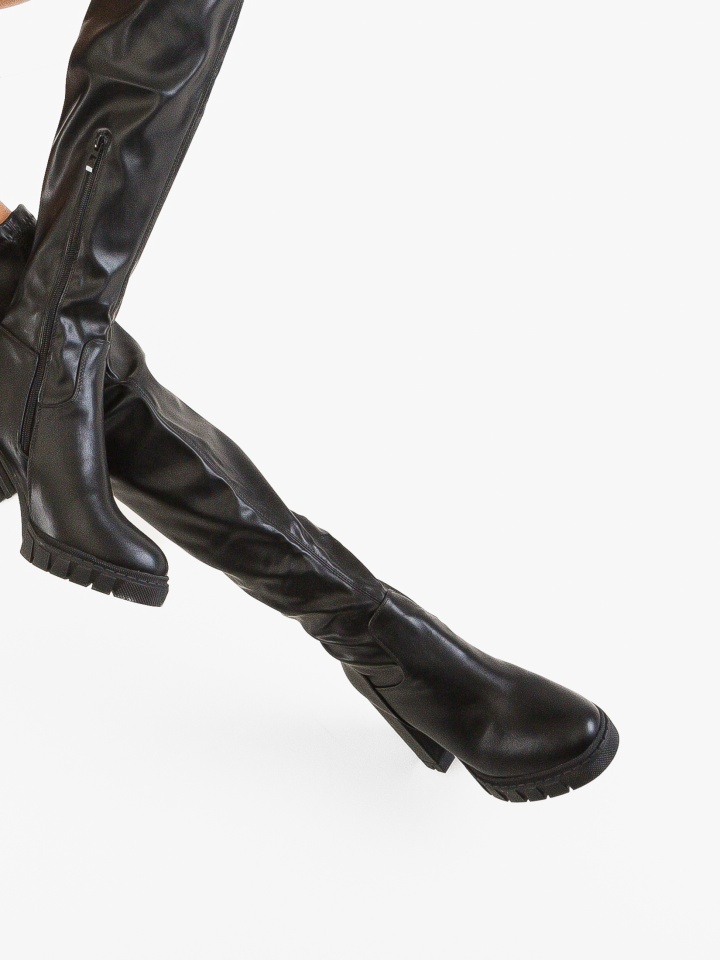 Cizme dama Kare Negre 2