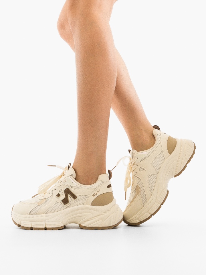 Sneakers dama Serigiu Bej 2