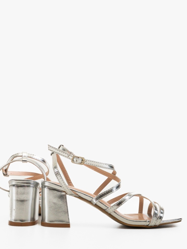 Sandale cu toc Rojas Argintii