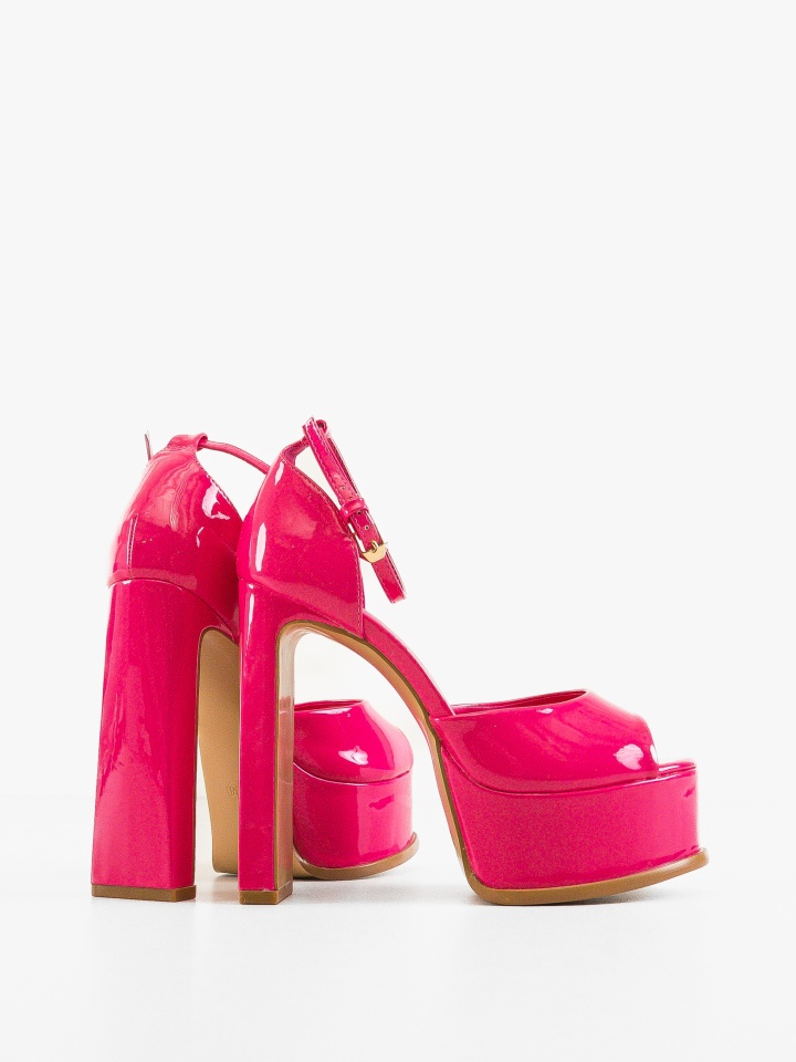 Sandale cu toc Carol Fuchsia