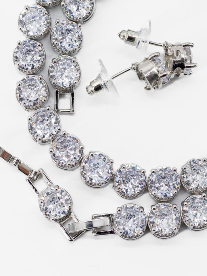 Set bijuterii Diana Argintiu