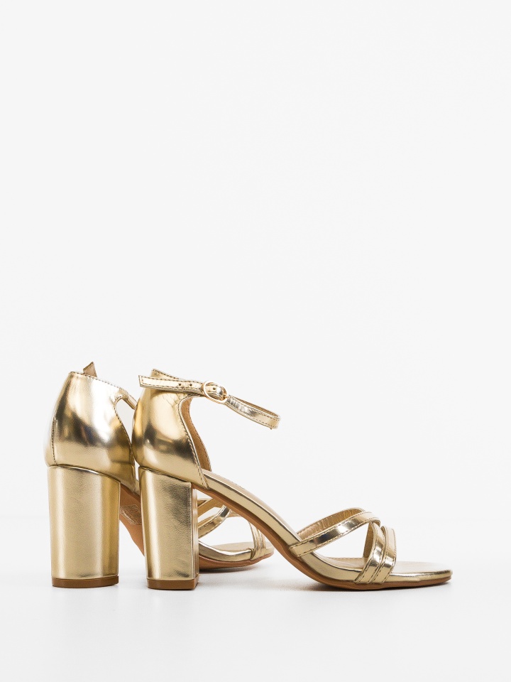 Sandale cu toc Hanaan Aurii 2
