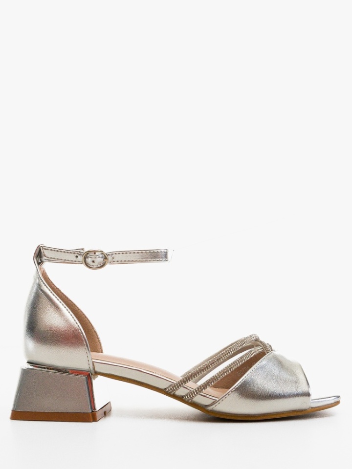 Sandale cu toc Fenrir Argintii