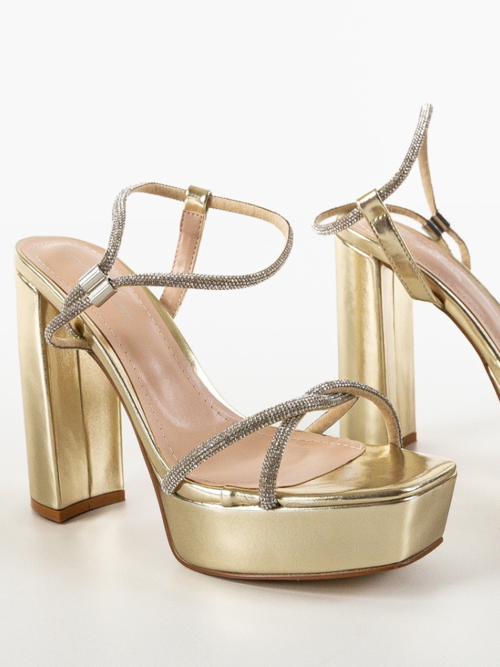 Sandale cu toc Miran Aurii