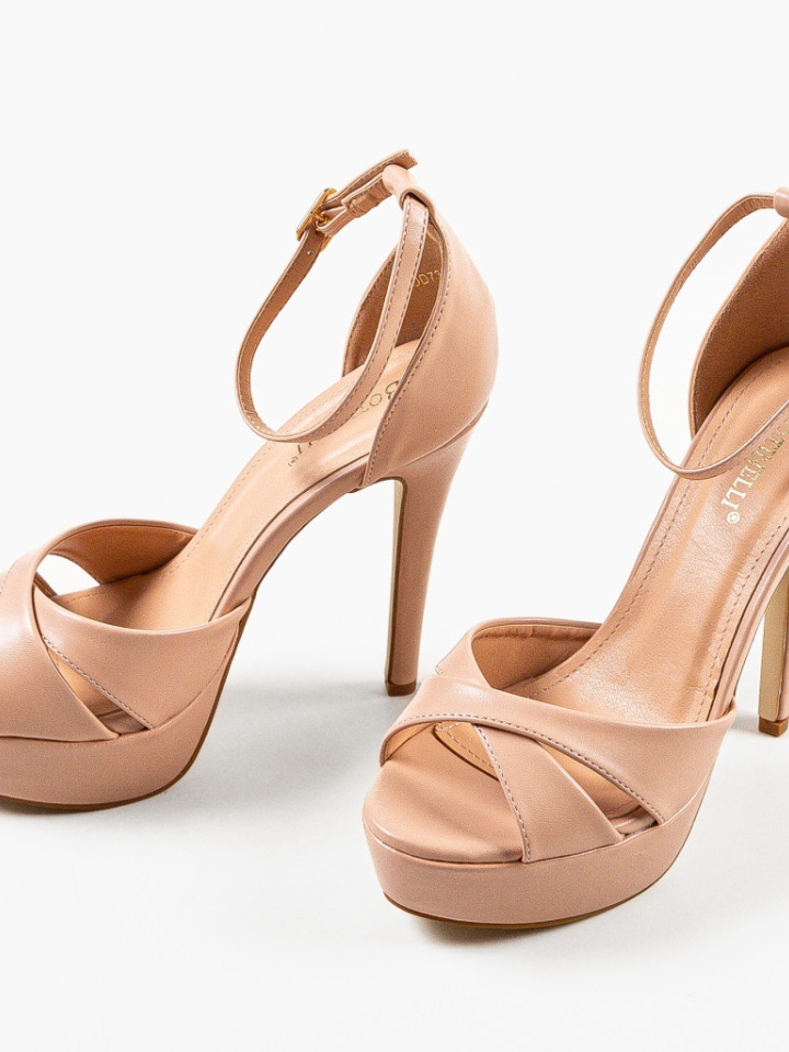 Sandale cu toc Foja Bej