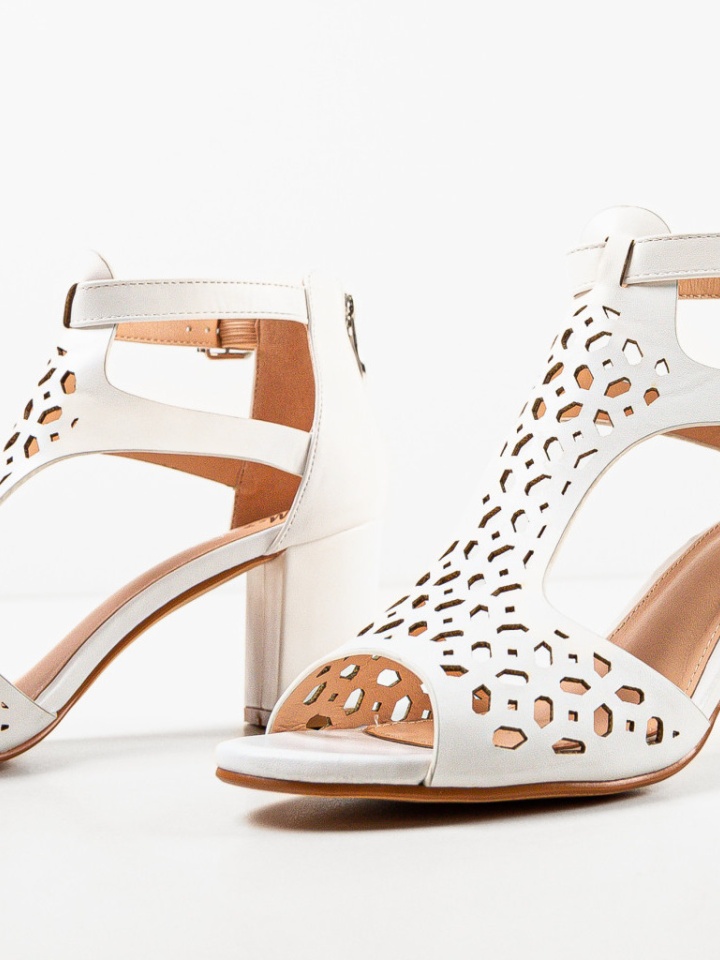Sandale cu toc Minison Albe