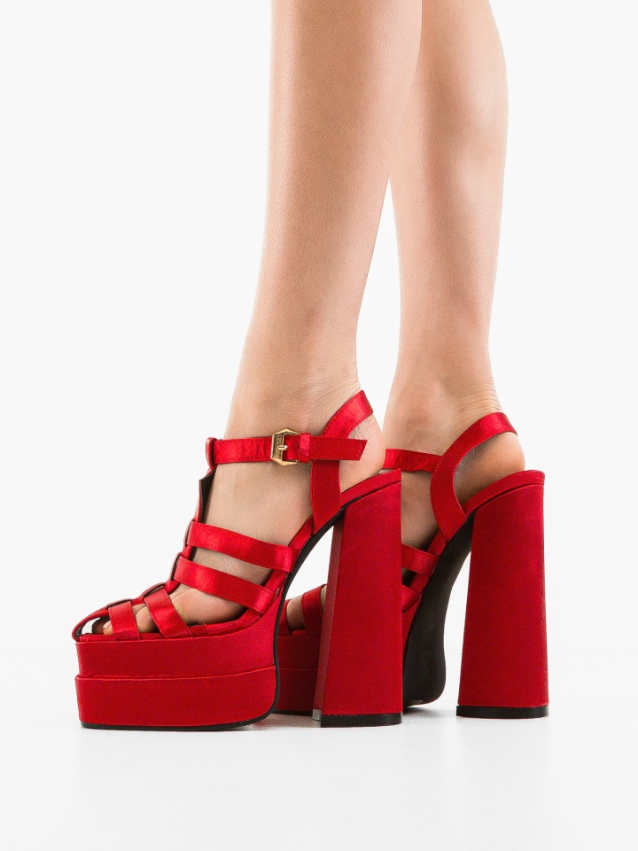 Sandale cu toc Giles Aurii