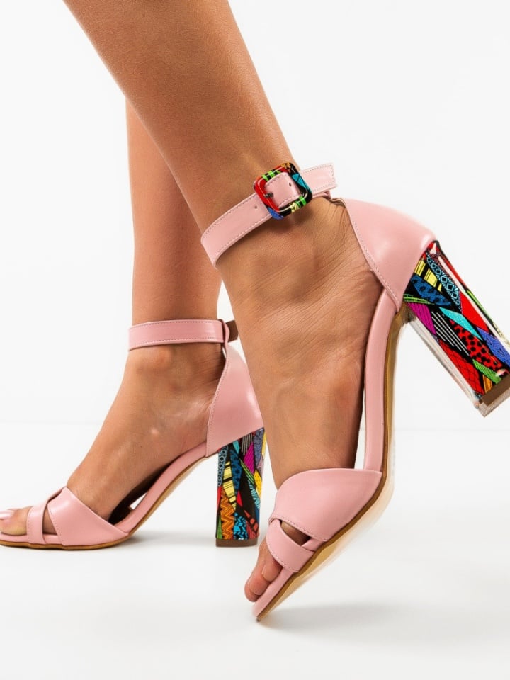 Sandale cu toc Crimson Negre