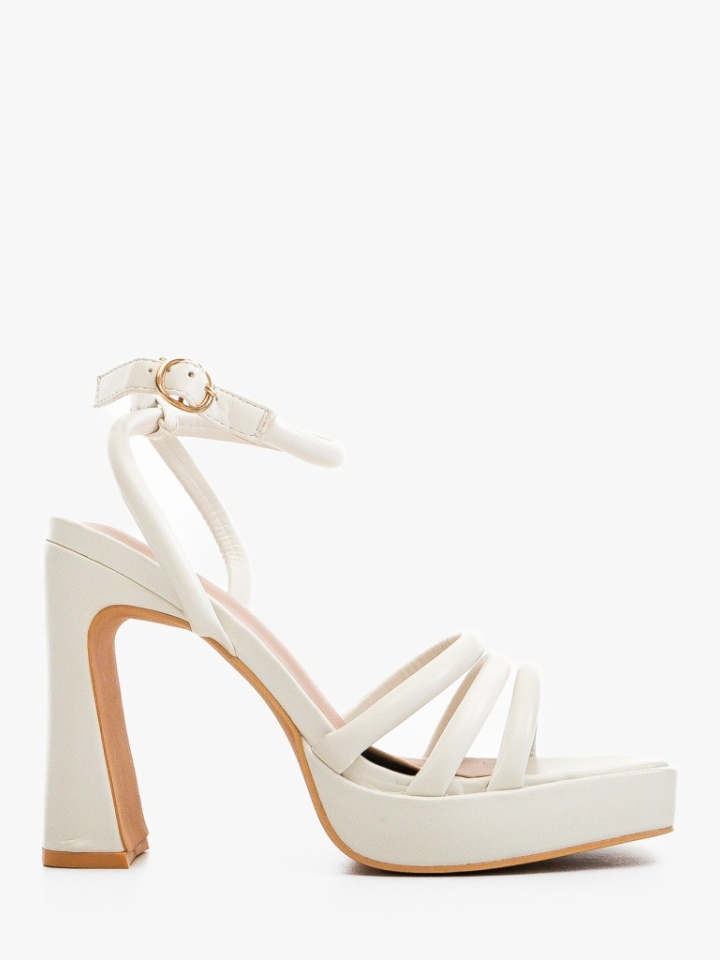 Sandale cu toc Grant Albe
