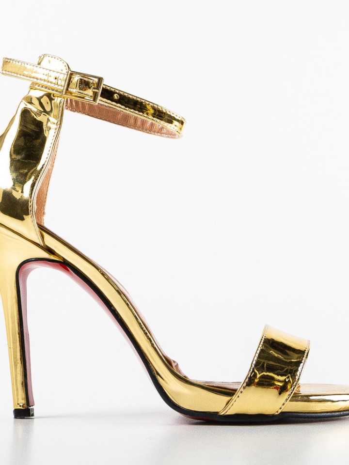 Sandale cu toc Leter Gri