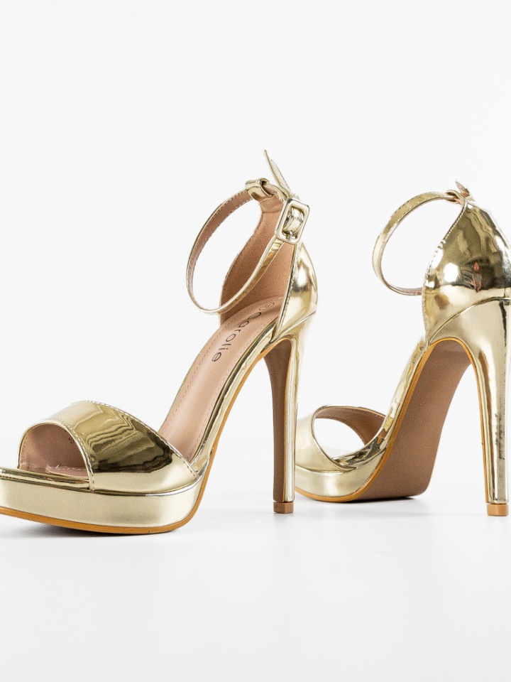 Sandale cu toc Charis Aurii 2