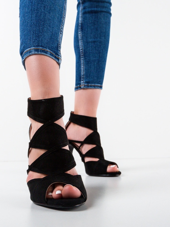 Sandale cu toc Izor Negre