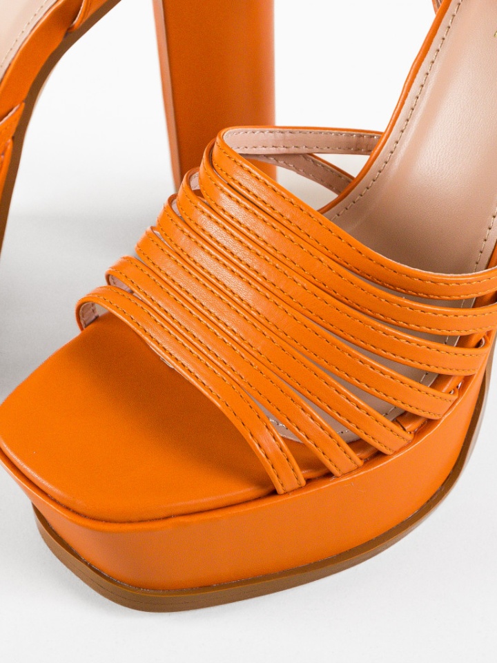 Sandale cu toc Rattey Bej