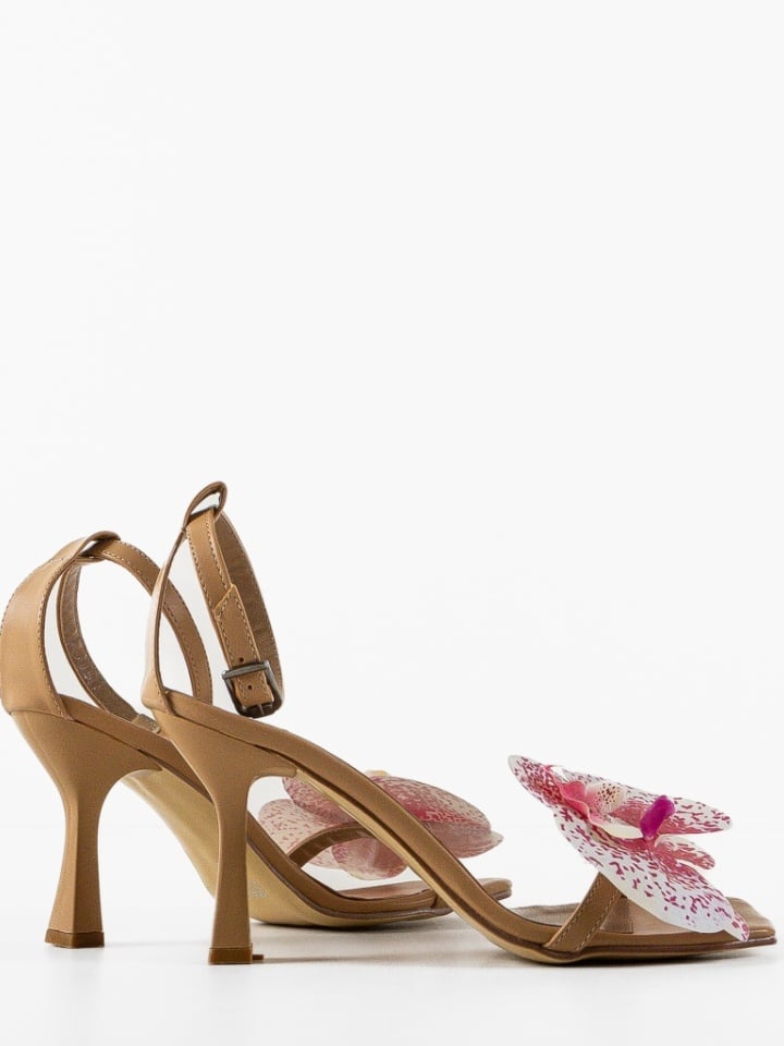 Sandale cu toc Orchidee Negre