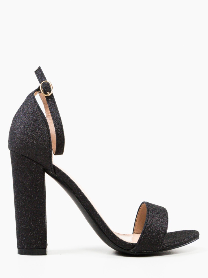 Sandale cu toc Velma Negre