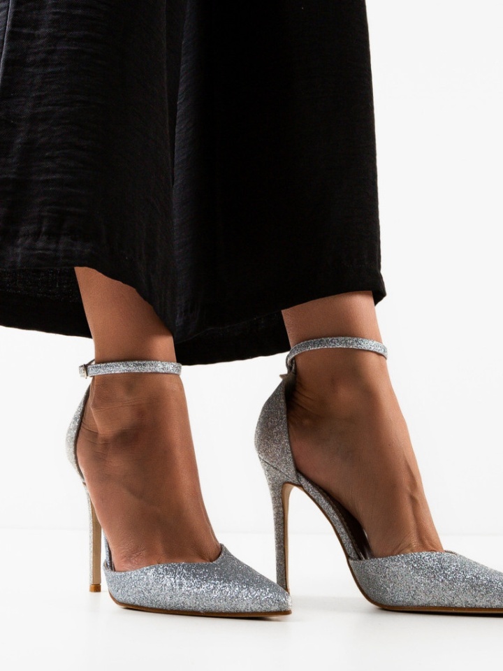 Pantofi cu toc Sofly Argintii