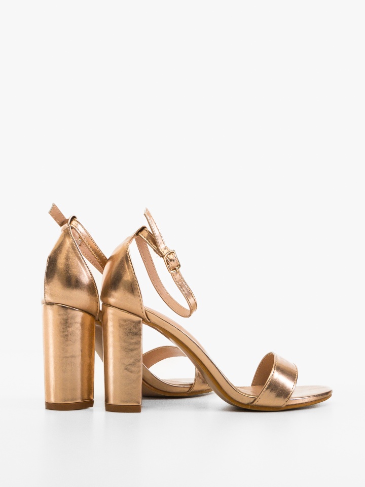 Sandale cu toc Aurora Albe