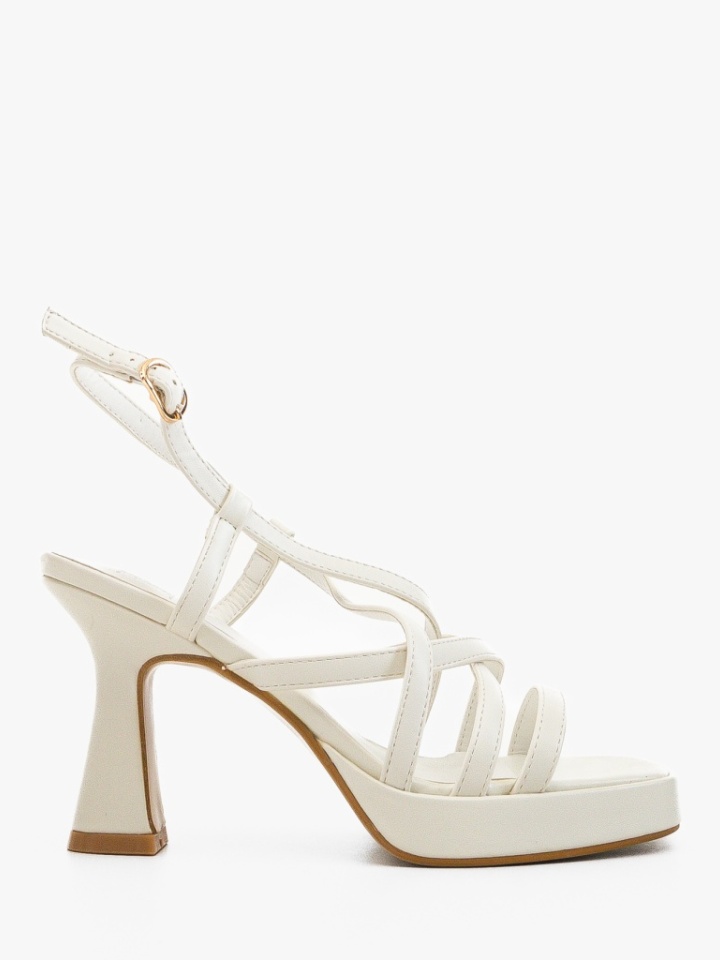 Sandale cu toc Eddie Argintii