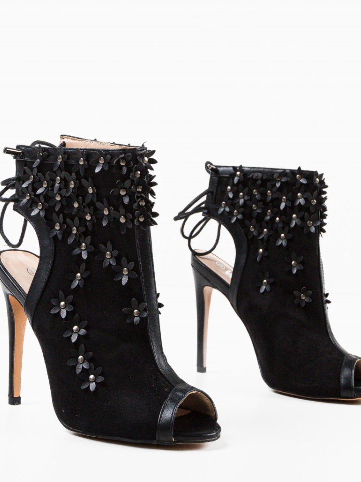 Botine dama Flowera Negre