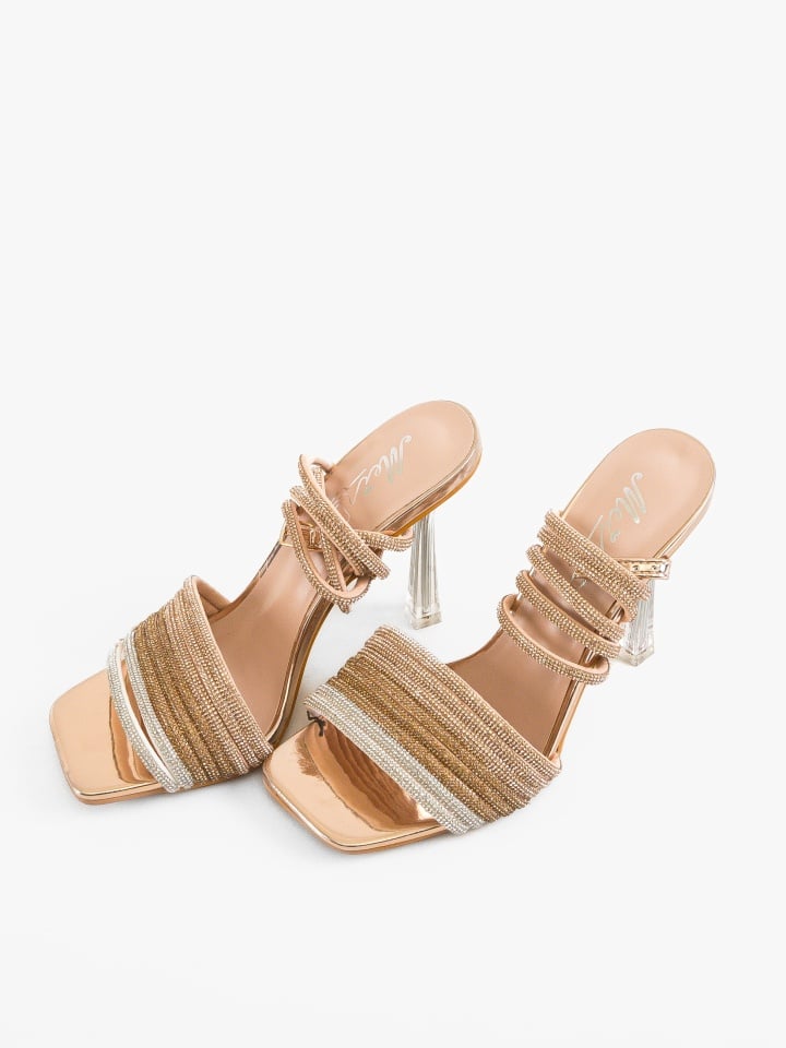 Sandale cu toc Anttoni Argintii