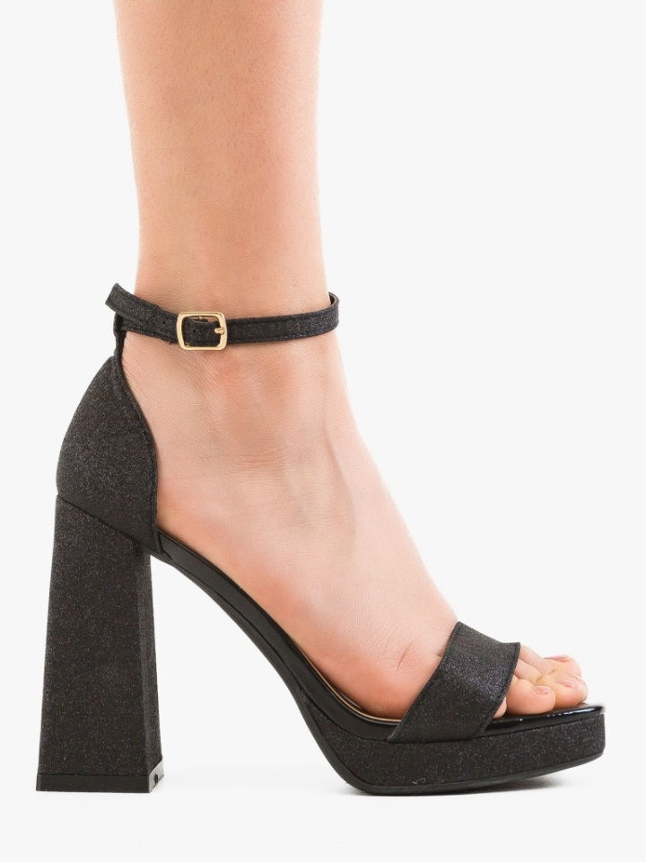 Sandale cu toc Aryan Negre