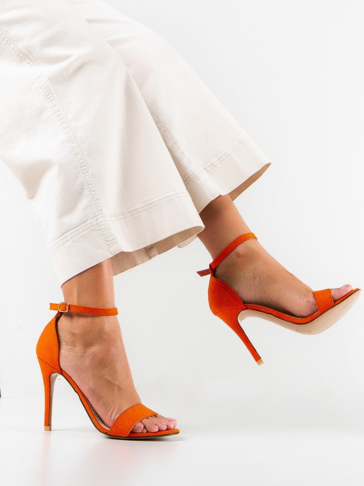 Sandale cu toc Devlin Portocalii
