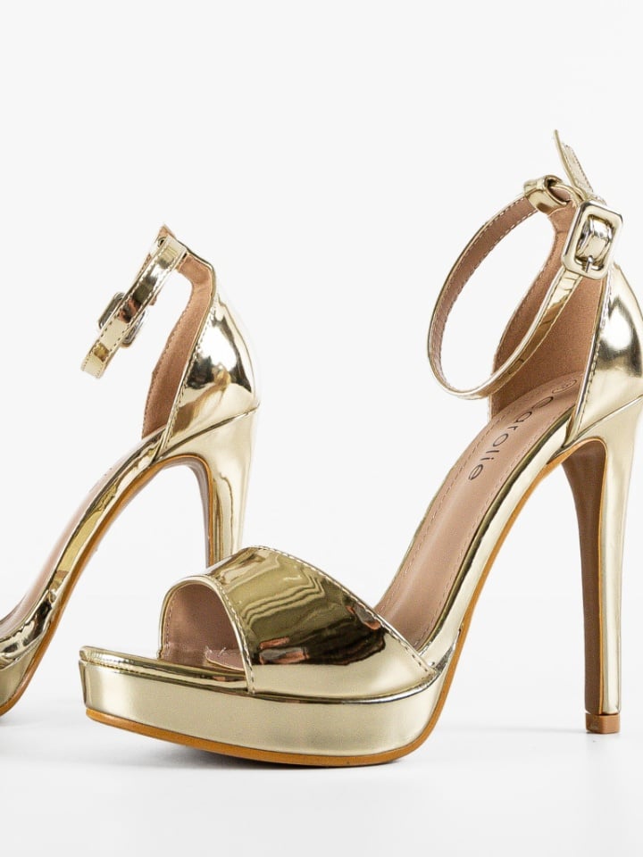 Sandale cu toc Charis Aurii 2