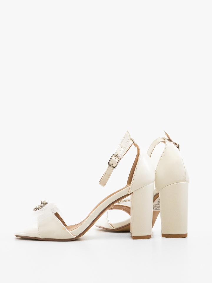 Sandale cu toc Demena Argintii