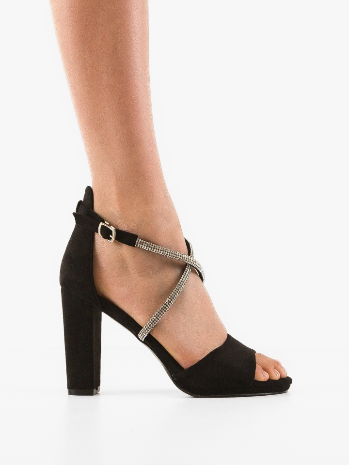 Sandale cu toc Pamela Negre