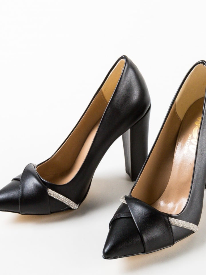 Pantofi cu toc Roka Negri 4