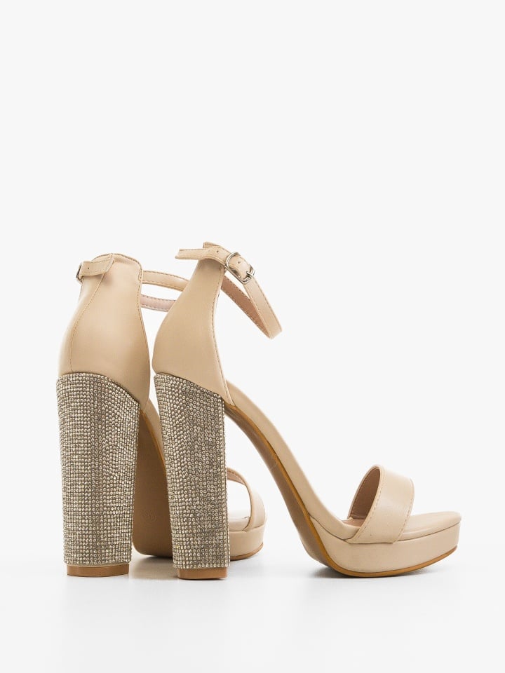 Sandale cu toc Rajan Bej