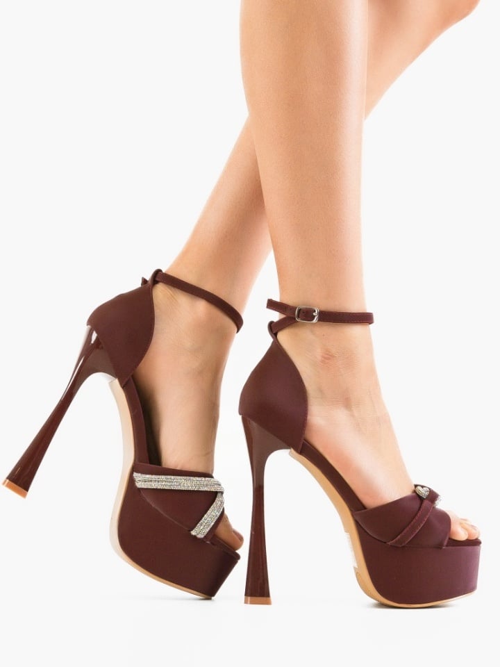 Sandale cu toc Sanguino Rosii