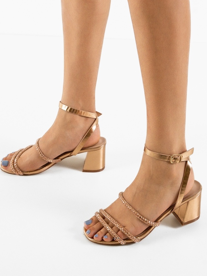 Sandale cu toc Desmie Roze