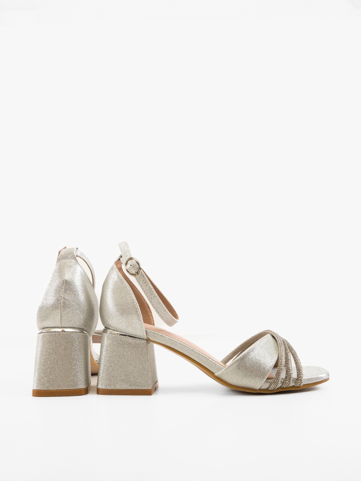 Sandale cu toc Pakka Argintii