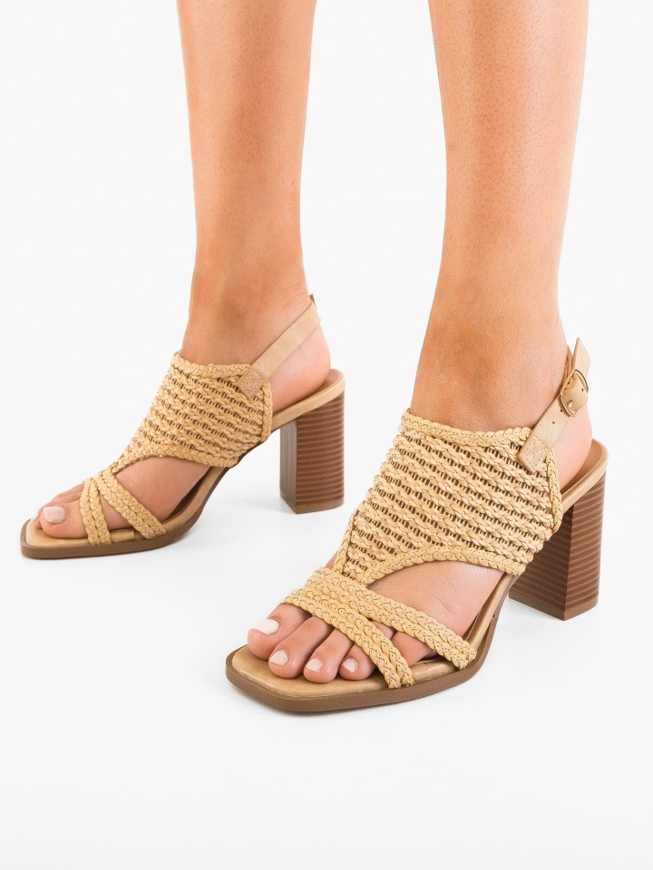 Sandale cu toc Zak Bej