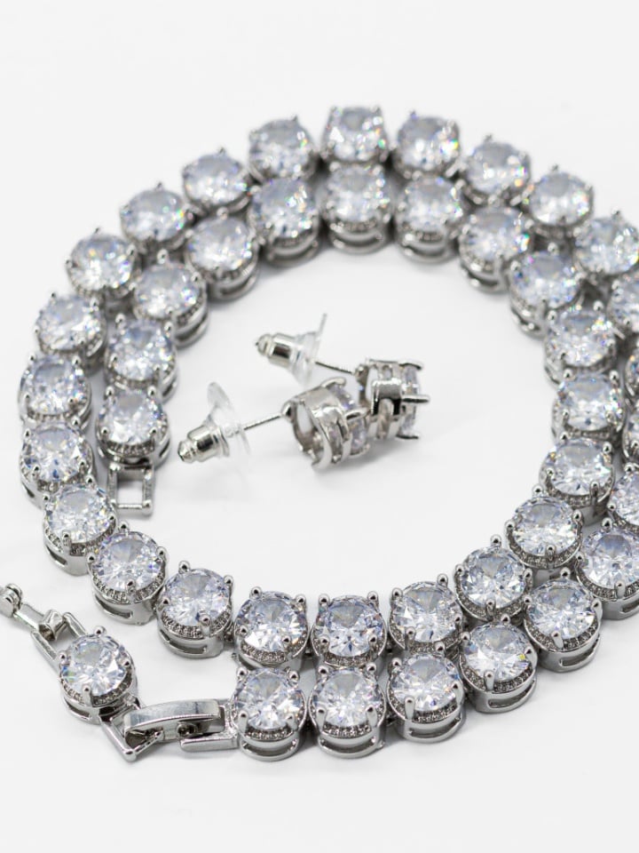 Set bijuterii Diana Argintiu