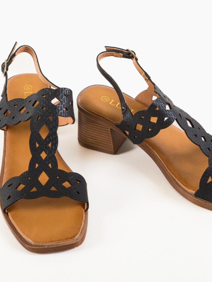 Sandale cu toc Jiano Negre