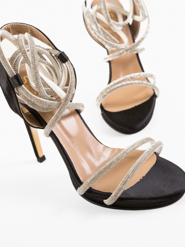 Sandale cu toc Beery Albe