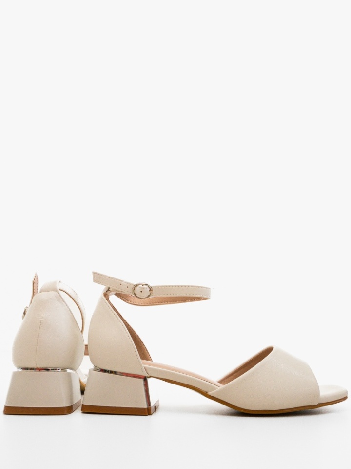 Sandale cu toc Anabelle Albe