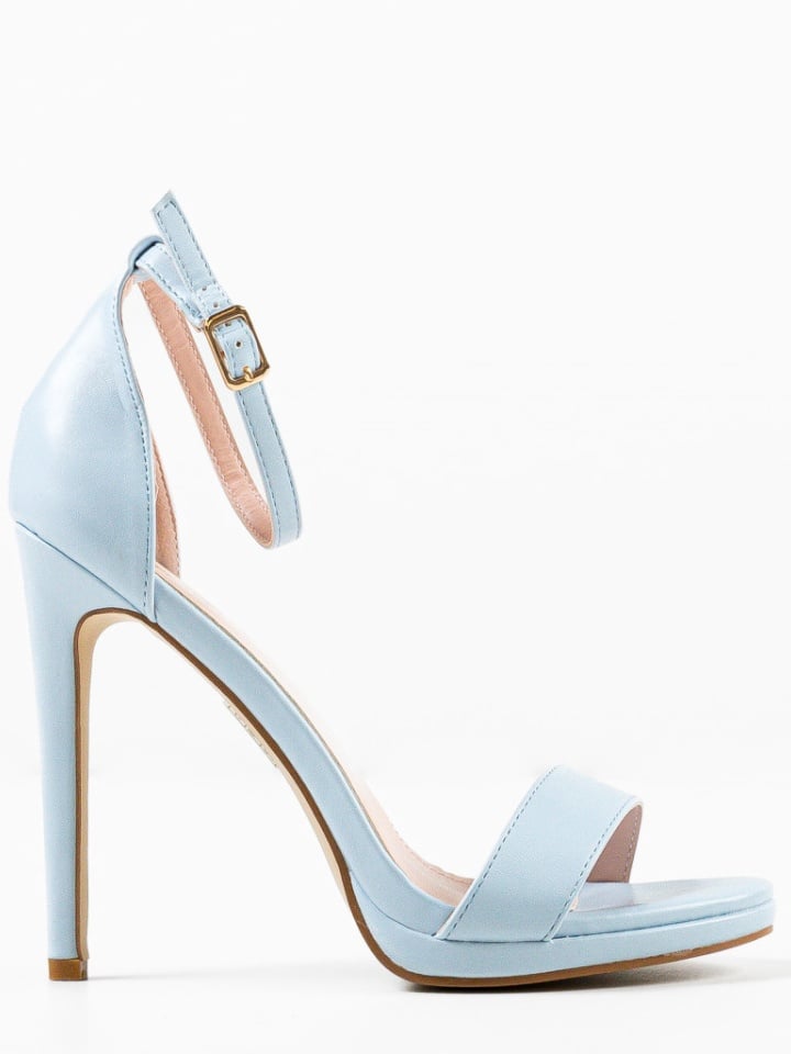 Sandale cu toc Akou Albe